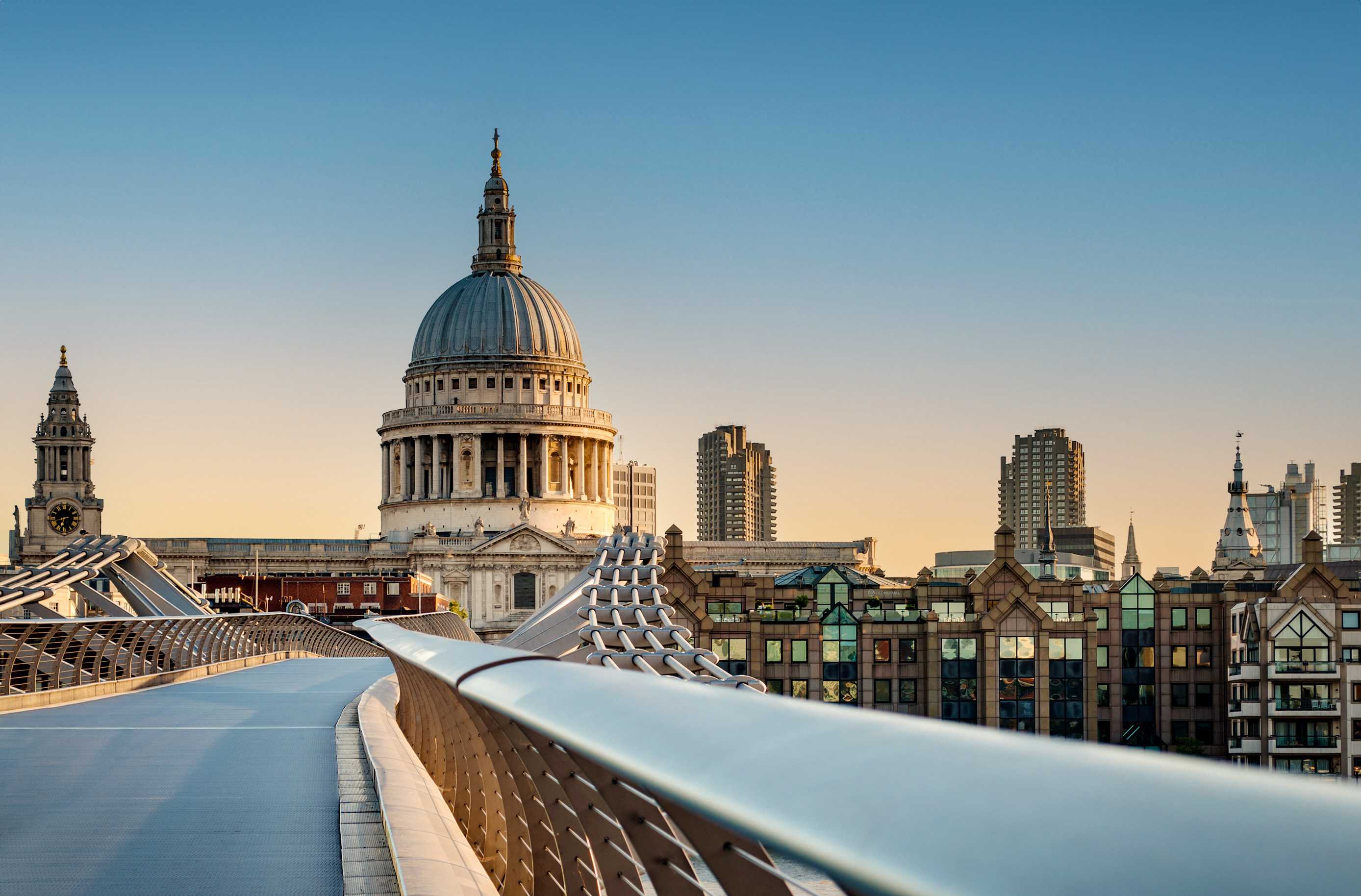 St. Paul's Cathedral London from Millennium Bridge