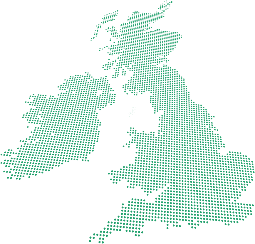 Map of UK and Ireland with Isle of Man highlighted